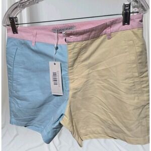 Parke & Ronen Shorts  Sz 30 Teal Canary Spumani Pastel Colorblock Holler $150.00